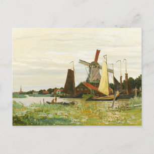 Postal Un molino de viento en Zaandam Claude Monet