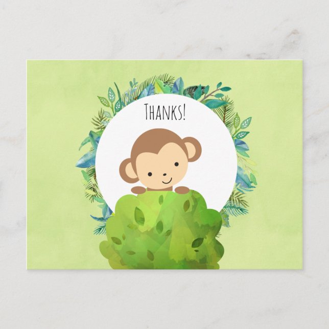 Postal Un mono lindo detrás de un Fiesta de Bush gracias (Anverso)