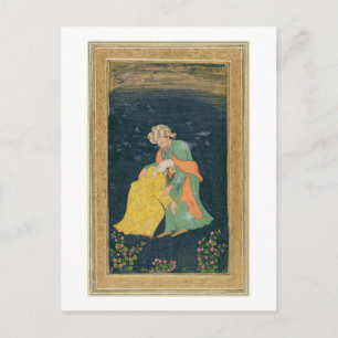 Postal Un mulá inclinándose ante un hombre vestido de ira