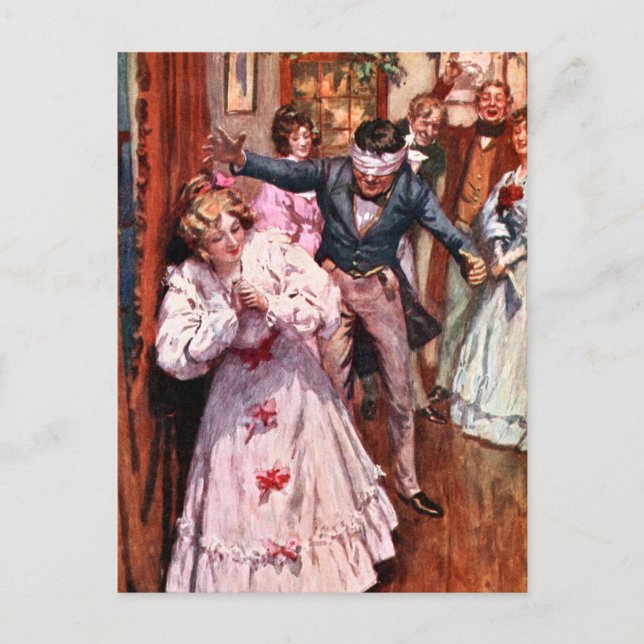 Postal Un Navidad Carol: Esconde y busca (Anverso)