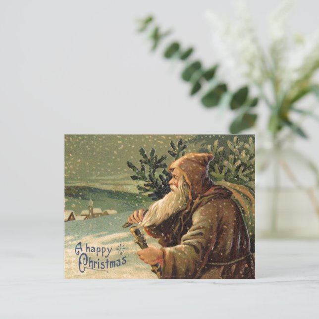 Postal Un Navidad feliz (Anverso de pie)