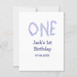 Postal Un niño azul con brillo moderno cumpleaños 1 