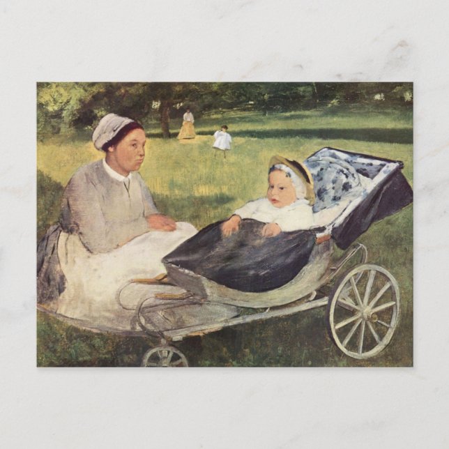 Postal Un niño gobernado - Edgar Degas - c1870 (Anverso)