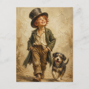 Postal Un niño y su mejor amigo
