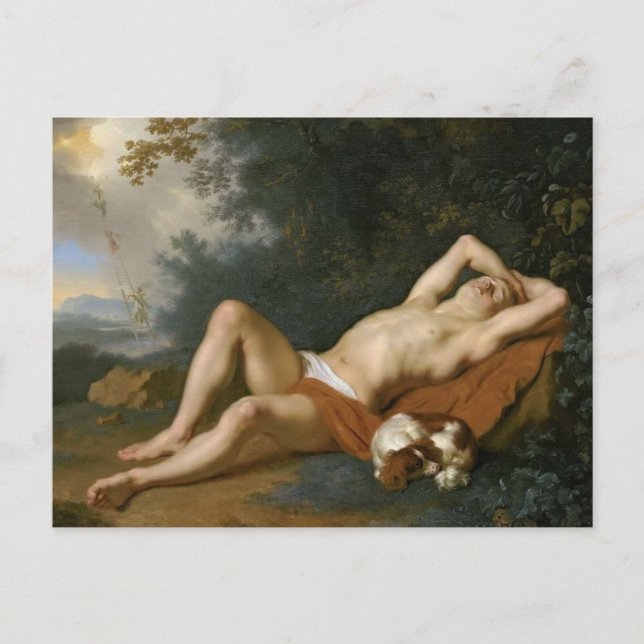 Postal Un niño y su perro (Anverso)