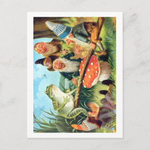 Postal Un nome y una rana en una sierra de setas