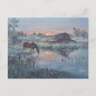 Postal Un Nuevo Día -* Pintura de caballo