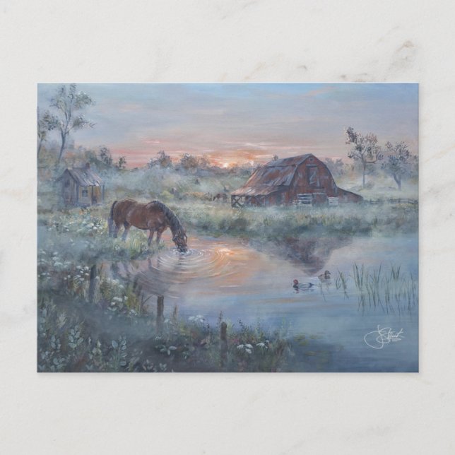 Postal Un Nuevo Día -* Pintura de caballo (Anverso)