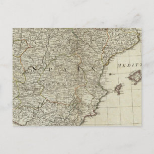 Postal Un nuevo mapa de los reinos de España y Portugal