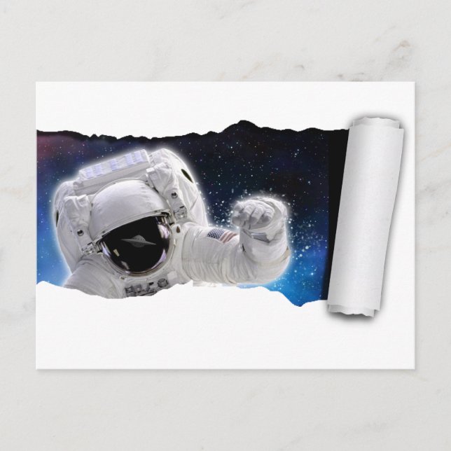 Postal Un OVNI en el espacio - Encuentro alienígena del a (Anverso)