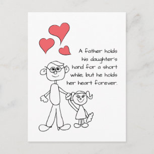 Postal Un padre sostiene la mano de su hija