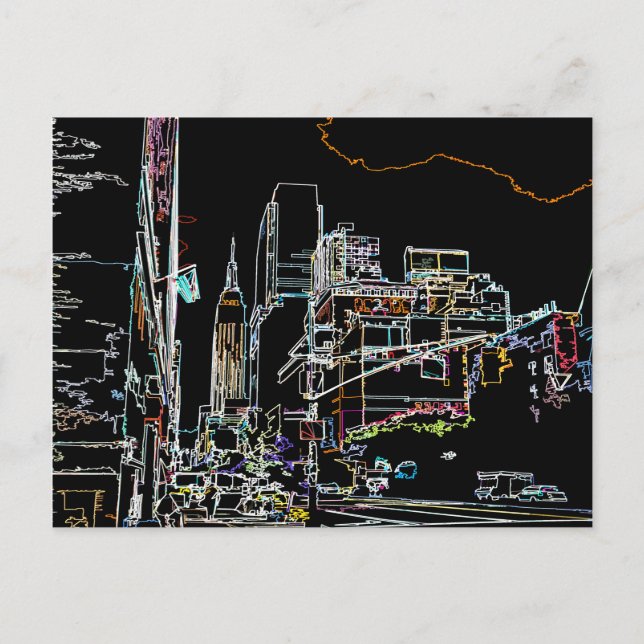 Postal Un paisaje colorido en Manhattan (Anverso)