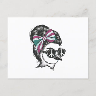 Postal un pájaro con el pelo elegantemente pintado