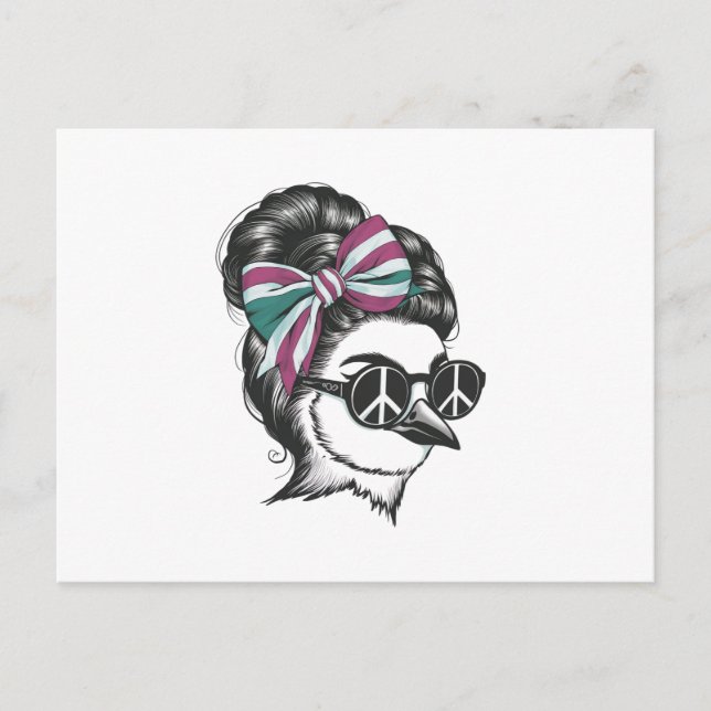 Postal un pájaro con el pelo elegantemente pintado (Anverso)