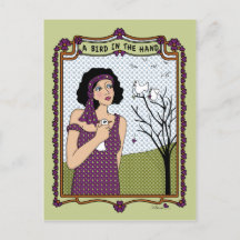Un Pájaro En La Postcarta Hand_A_