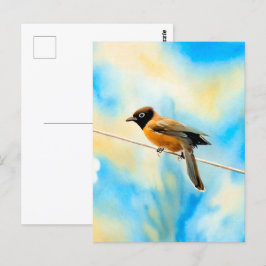 Postal Un pájaro solitario y colorido