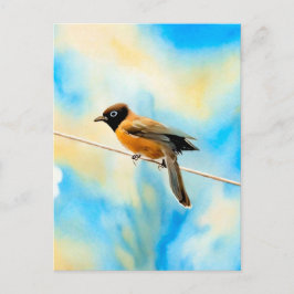Postal Un pájaro solitario y colorido