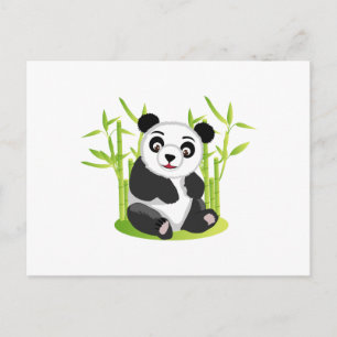 Postal Un Panda y su Bambú