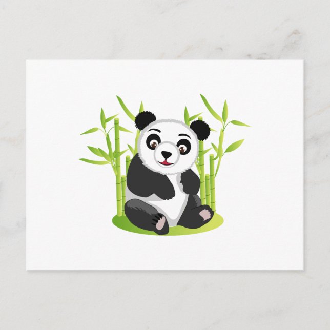 Postal Un Panda y su Bambú (Anverso)