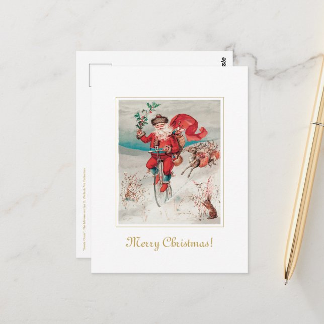 Postal Un Papá Noel Vintage Único En El Arte De Los Navid (Anverso/Reverso In Situ)