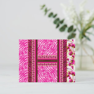 Postal un papel pintado rosa y blanco con una cruz
