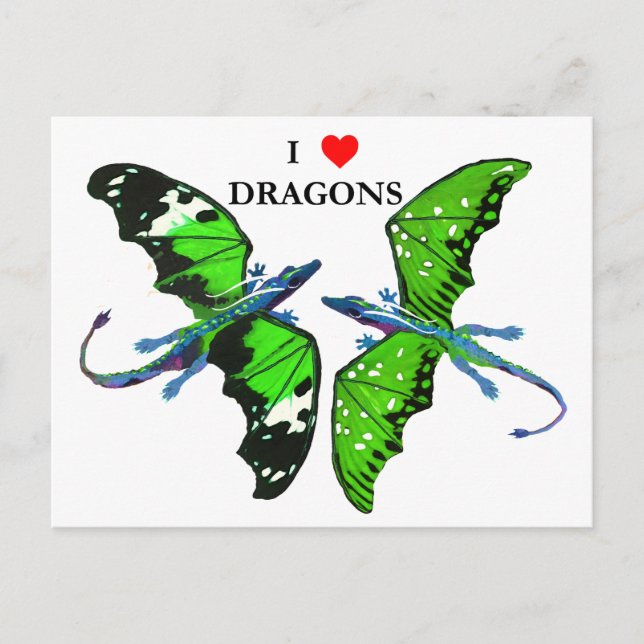 Postal Un par de dragones (Anverso)