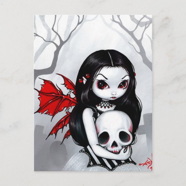 Postal "Un paseo por el cementerio" (Anverso)