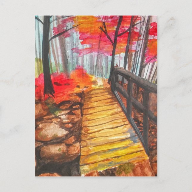 Postal Un paseo por los bosques (Anverso)