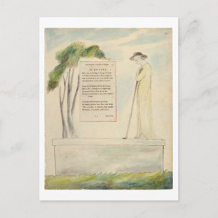 Postal Un pastor leyendo el epitafio, de Elegy Written