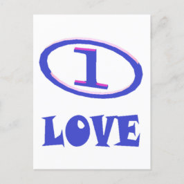 Postal Un patrón de arte de amor con un toque azul de mor