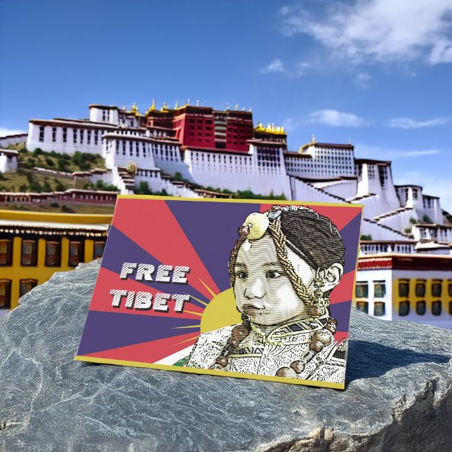 Postal ¡Un pequeño chica tibetano AHORRA EL TÍBET~! ¡TIBE (Subido por el creador)