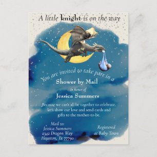 Postal Un Pequeño Dragón Knight Baby Shower Por Mail Silv