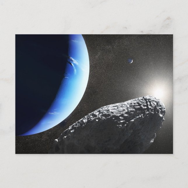 Postal Un Pequeño Hippocamp De La Luna De Neptuno. (Anverso)