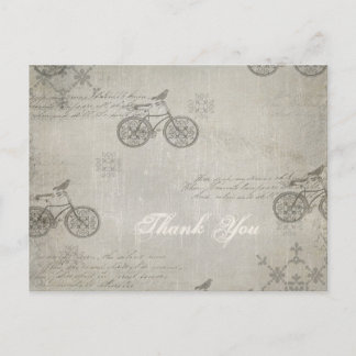 Postal Un pequeño pájaro me dijo que la bicicleta gracias