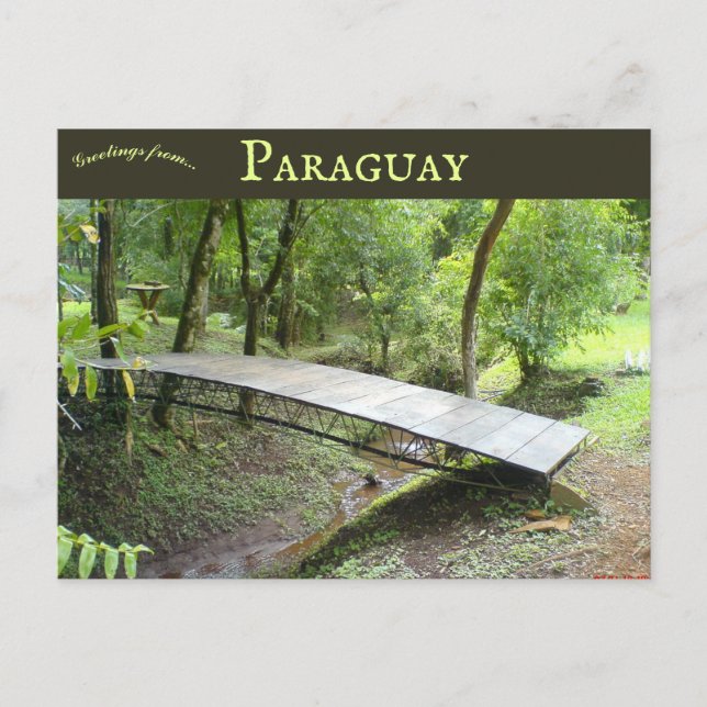 Postal Un pequeño puente en Hohenau Paraguay (Anverso)