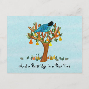 Postal Un perdiz en un árbol de peras