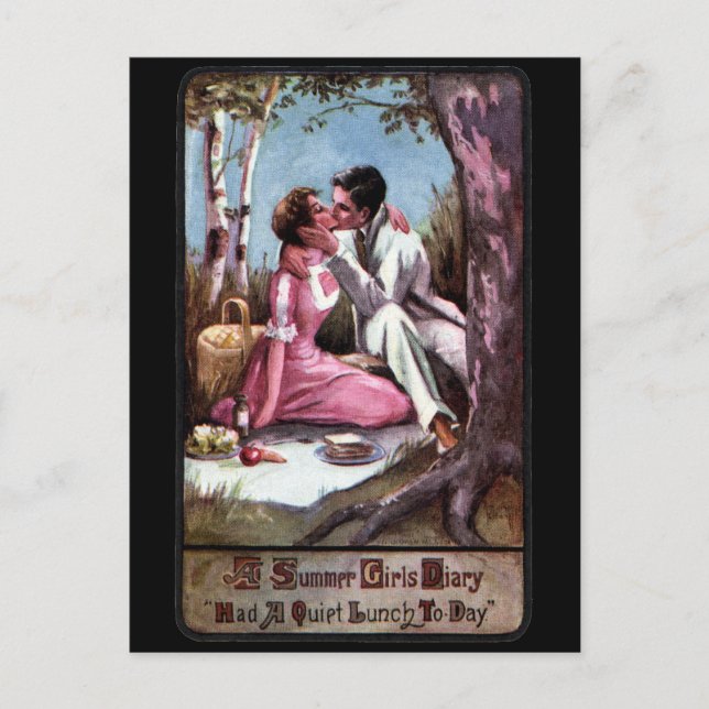 Postal Un picnic y un beso (Anverso)