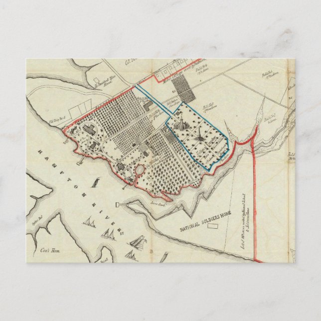 Postal Un Plan De La Propiedad De La Normalidad Hampton (Anverso)