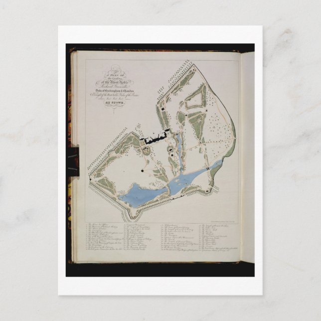 Postal Un plan de los jardines de Richard Grenville, Duke (Anverso)