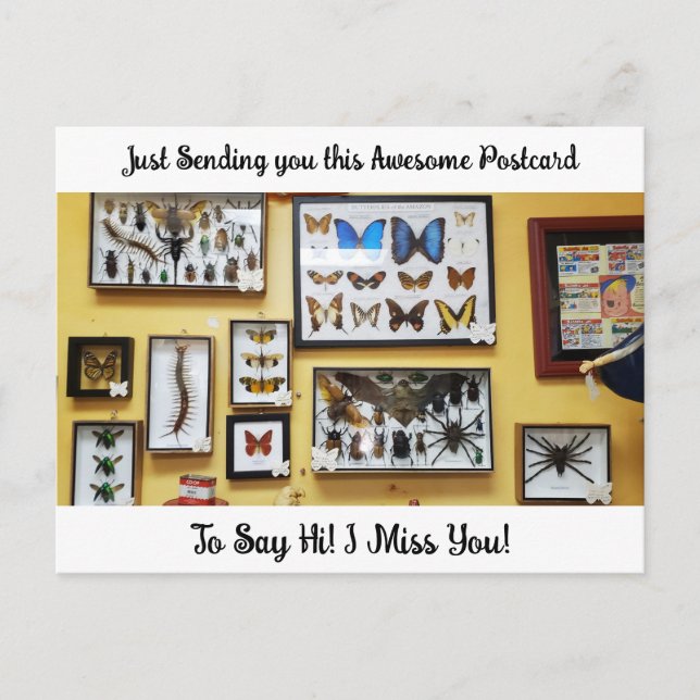 Postal Un poco espeluznante "Te echo de menos" diciendo s (Anverso)