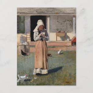 Postal Un pollo enfermo   Winslow Homer