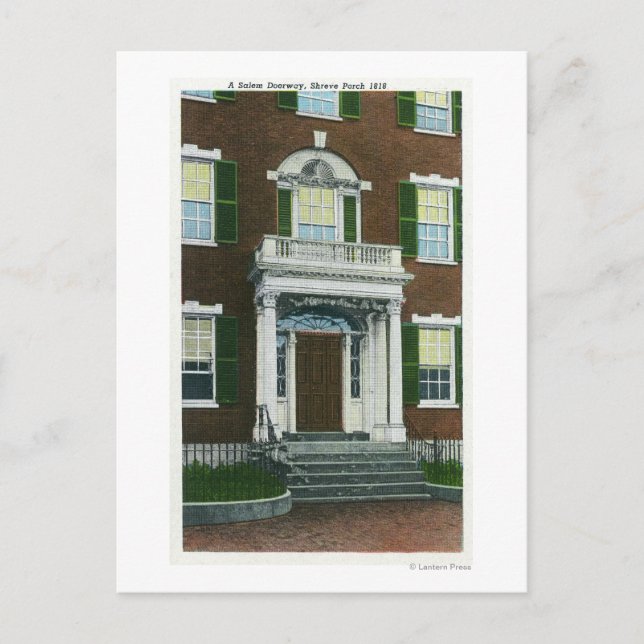 Postal Un porche de Shreve, vista de la puerta de Salem (Anverso)