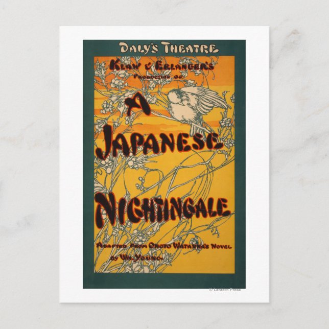 Postal Un Poster de teatro nocturno japonés (Anverso)