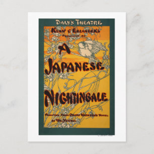 Postal Un Poster de teatro nocturno japonés