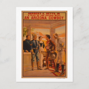 Postal Un Poster de teatro occidental en Arizona Cowboy