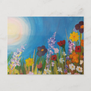 Postal Un prado de flores silvestres