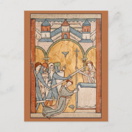 Postal Un primer martirio de St. Thomas Becket en el arte