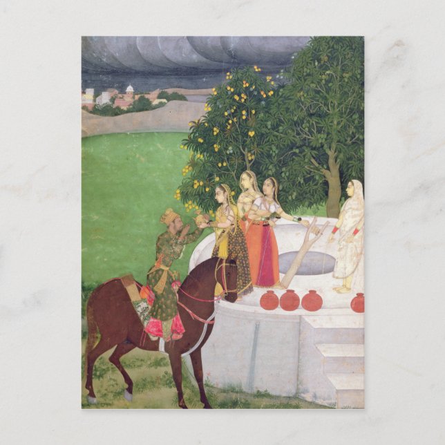 Postal Un príncipe suplicando agua a las mujeres en un po (Anverso)
