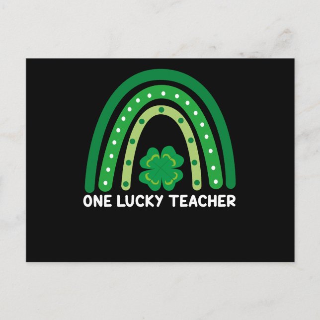 Postal Un profesor afortunado Arco iris irlandés Día de S (Anverso)
