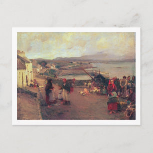 Postal Un Pueblo Connemara - El Camino Al Puerto, 1898